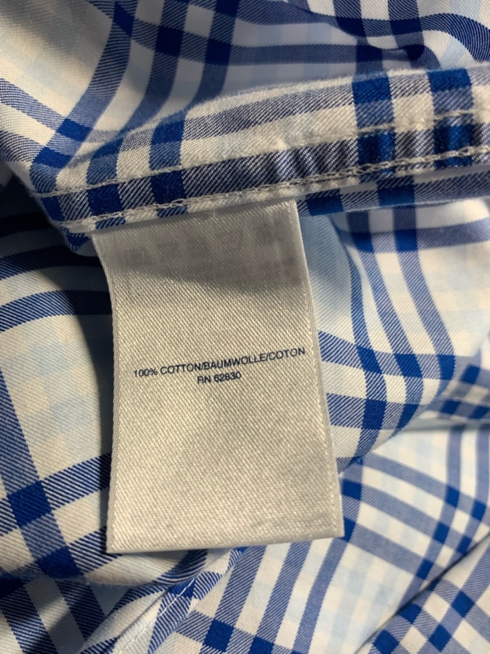 Lands End Mens 2XLT Blue Plaid No Iron Twill Short Sleeve Button Shirt Tall - Picture 15 of 16